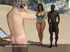 Black Guy Is Fucking A Hot Wife In Front Her Husband On A Nude Beach